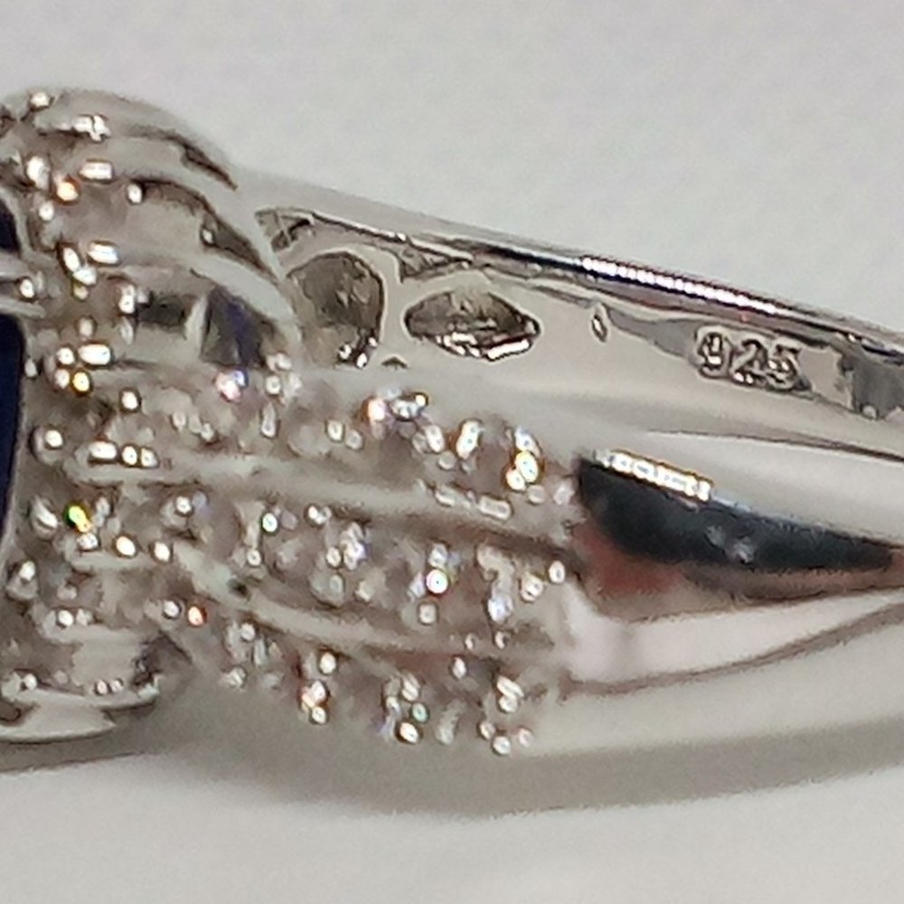 gorgeous genuine blue sapphire ring! size 6 - Picture 5 of 9